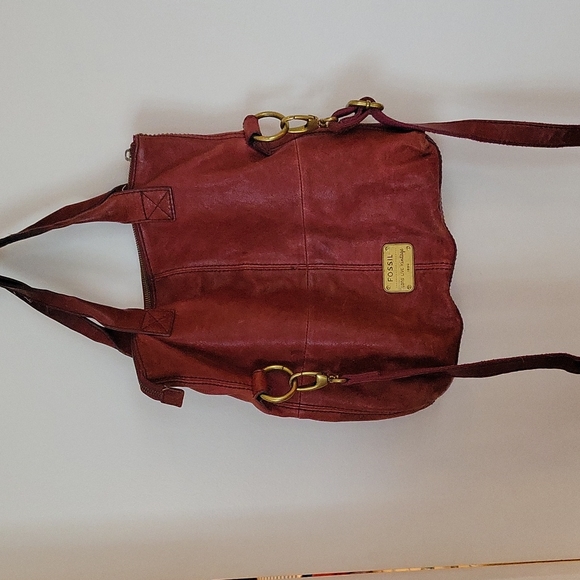GORGEOUS VINTAGE FOSSIL DISTRESSED LEATHER BAG - Picture 2 of 16